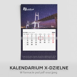 Kalendarium x-dzielne 2024 w psd pdf jpeg