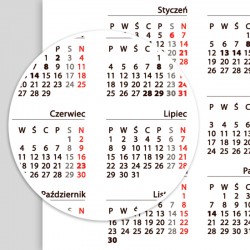 Kalendarium listkowe / wizytówkowe 2024 w psd pdf jpeg